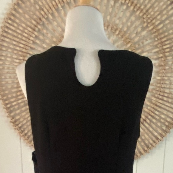 Sandra Darren Black Sleeveless Shift Dress Size 12 NWT Little Black Dress - Picture 5 of 8